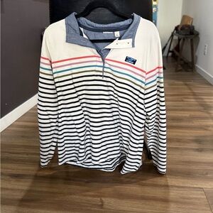 Striped Half-Zip Pullover